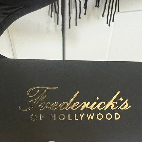 NWT Frederick’s of Hollywood Lune Beaded Longline Bra Size M Black - Picture 5 of 10